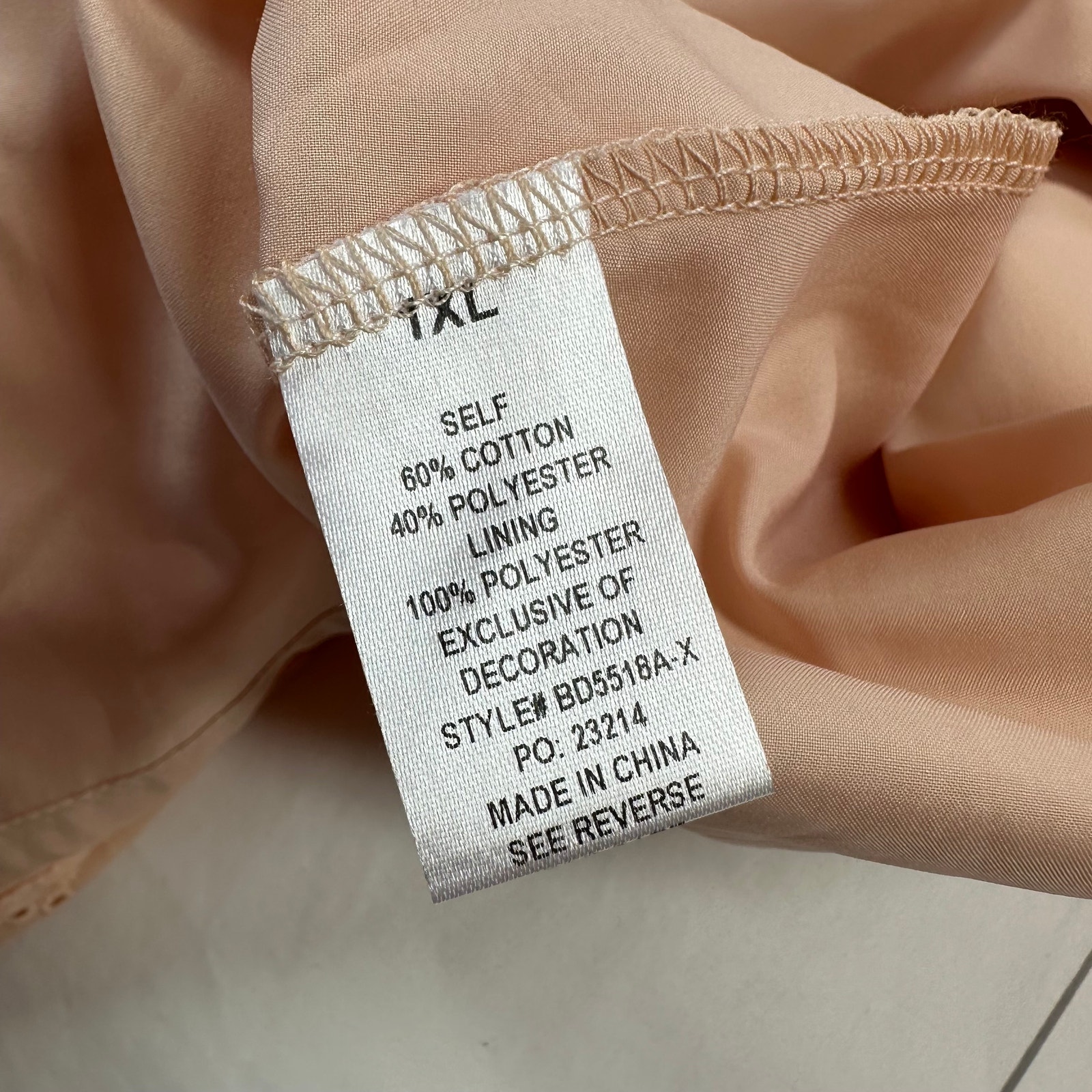One Loved Babe Dress Womens 1xl Peach Stay With Me Eyelet Smocked Cottage Boho — image 5 of 8